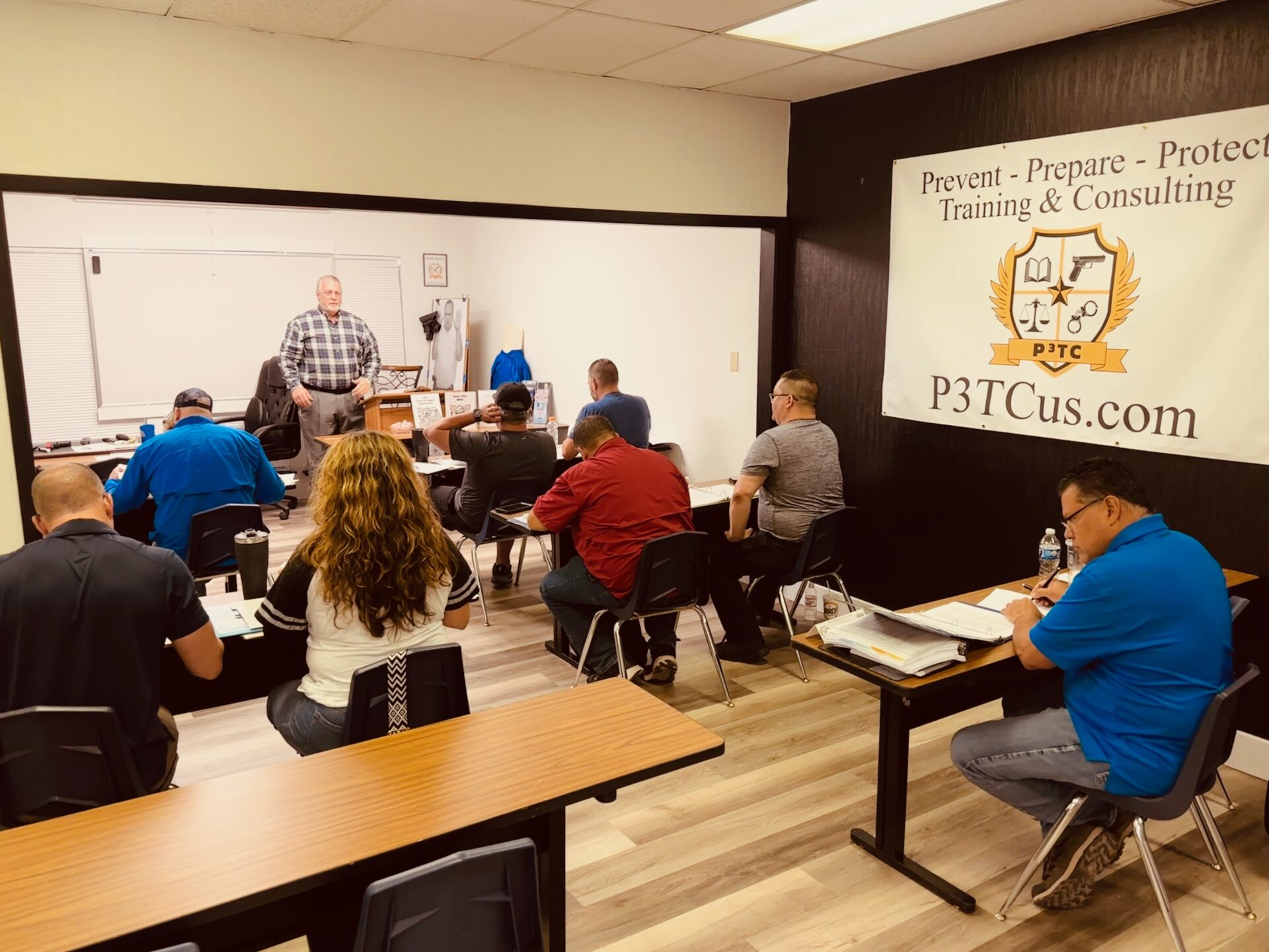 Ken Lewis formally of National Protective Services Institute NPSI Training instructing and class with Prevent Prepare Protect Training and Consultation P3TC